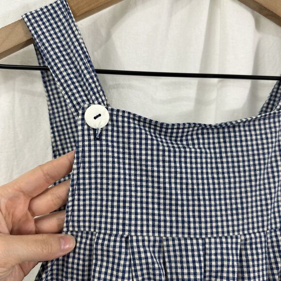 Toddler Kids Blue Gingham Print Overalls Jumper Handmade Size 4T Unisex - Picture 9 of 13